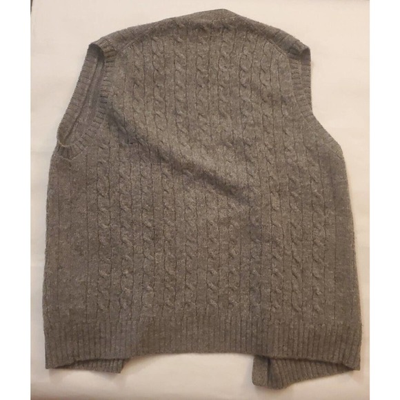 Vintage Greenwich 100% Shetland Wool ~ Gray Cardigan Sz 2XLT Fishermen Knit - Picture 8 of 9